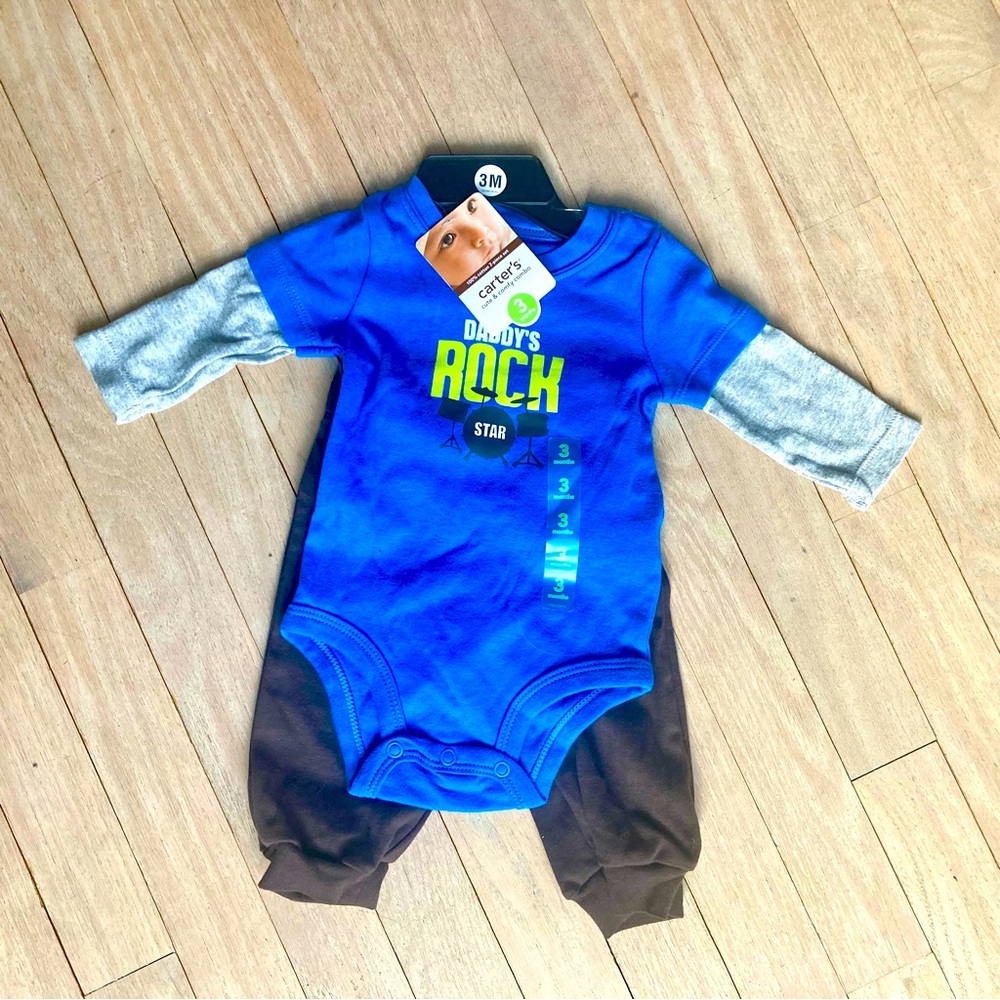 Carter's Baby 2-Piece Bodysuit and Pant Set, Long Sleeves 0-3 Months